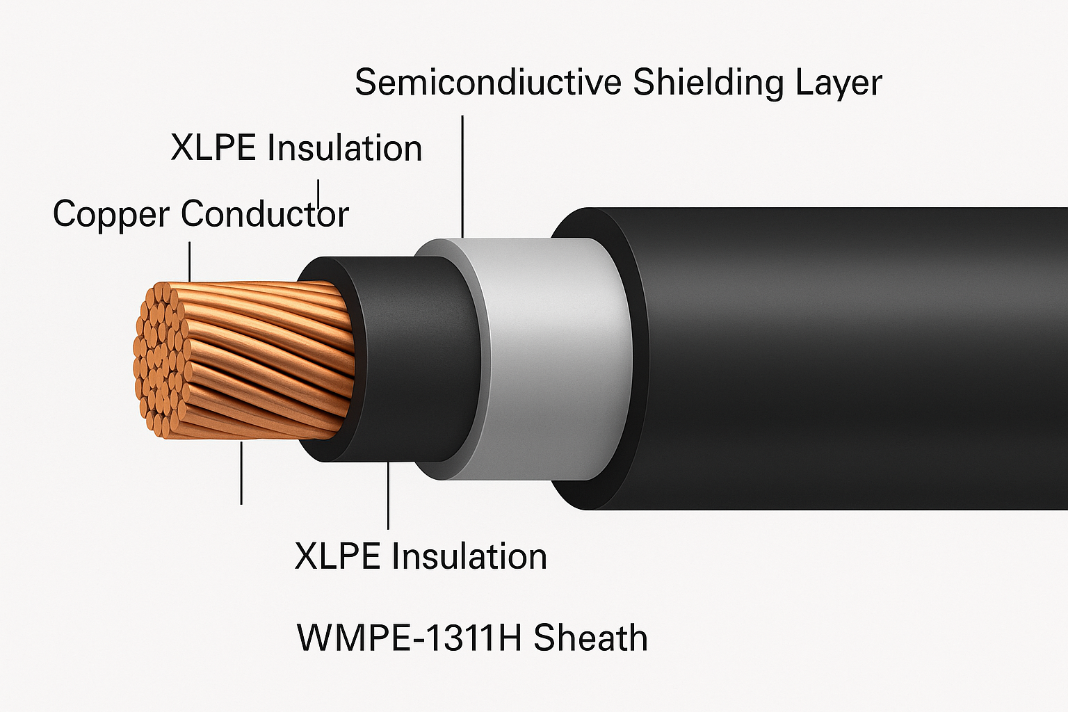 WMPE-1311H: Sheathing for power cables, aerial insulated cables, and submarine cables