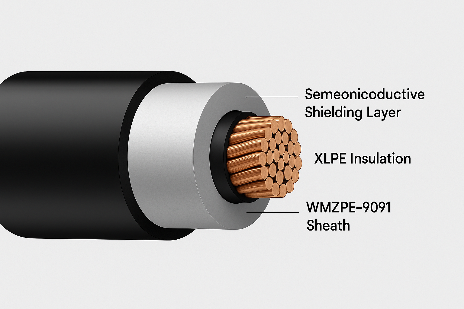 WMZPE-9091: Flame-retardant polyethylene sheathing for ultra-high voltage power cables
